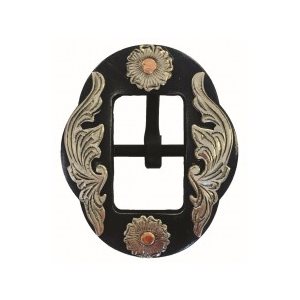 Rust iron round flower buckle