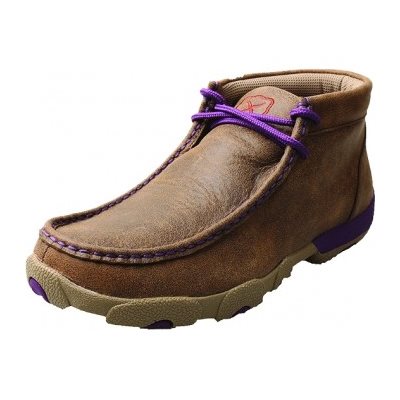 LADIES MOCA DRIVING TWISTED BROWN / PURPLE