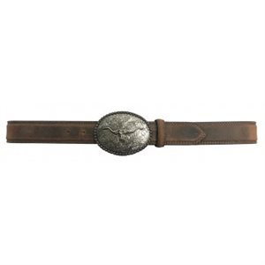 CEINTURE HOMME BRUN LONGHORN BOUCLE