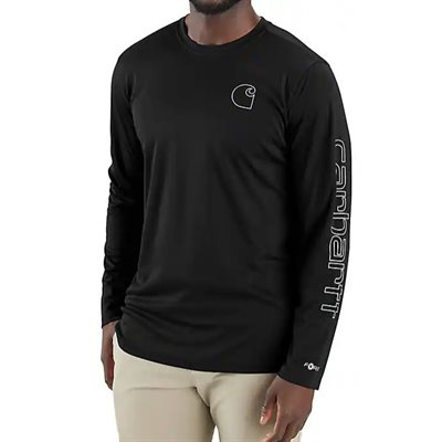 mens l / s carhartt logo black shirt