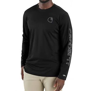 mens l / s carhartt logo black shirt
