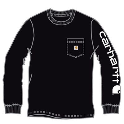Chandail manche long pocket carhartt noir