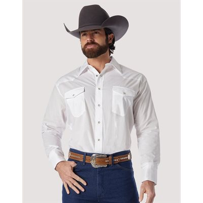 MENS L / S WRANGLER WHITE SHIRT