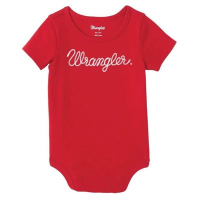 RED WRANGLER LOGO GIRL ONESIE
