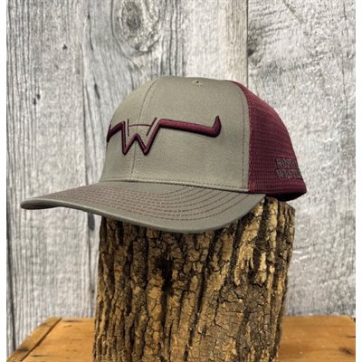 Casquette Hostile Western Gris / bourgonne