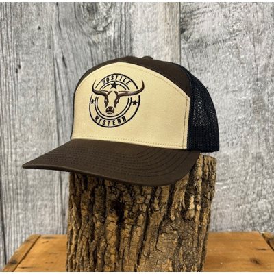Casquette Hostile western 7 panneaux brune