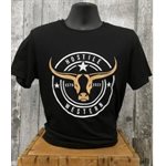 MENS T SHIRT BLACK LOGO ROUND