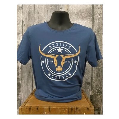 T SHIRT HOMME BLEU LOGO ROND