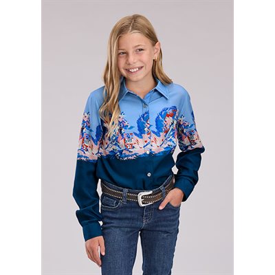 Chemise m / l fille Barrel racer Burgundy