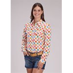 Chemise femme m / l checker blanc Roper
