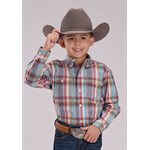 Chemise m / l garcon clay plaid roper
