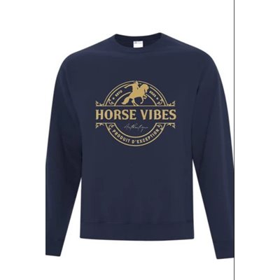 Chandail crewneck navy logo or