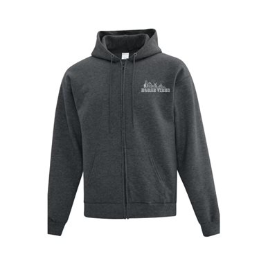 Hoodie zip family ranch gris horse vibes