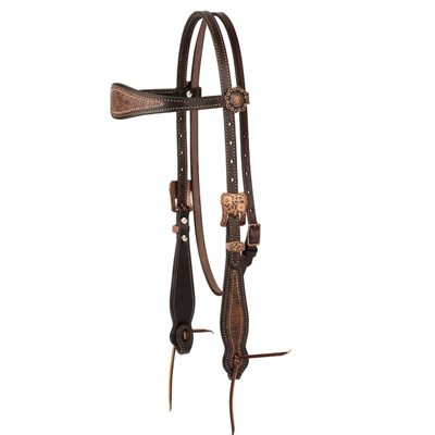 Browband headstall western floral