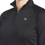 LADIES 1 / 4 ZIP BLACK SUNSTOPPER ARIAT SHIRT