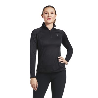 LADIES 1 / 4 ZIP BLACK SUNSTOPPER ARIAT SHIRT