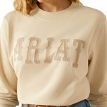 WOMENS ESSENTIAL CREW SWEATSHIRT ARIAT SUMMER SAND