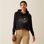 Chandail hoodie fem heels down noir Ariat
