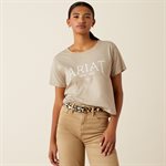 Womens logo boxy oatmeal T shirt Ariat