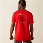 MENS T SHIRT ARIAT PROUD FARMER REDLINE