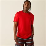 MENS T SHIRT ARIAT PROUD FARMER REDLINE
