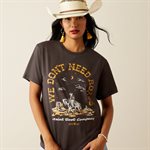 T SHIRT FEM NO ROADS BLACK ARIAT