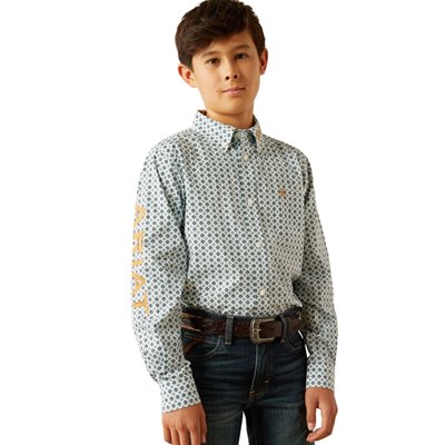 Chemise garcon m / l franklin Bleu / brun Ariat