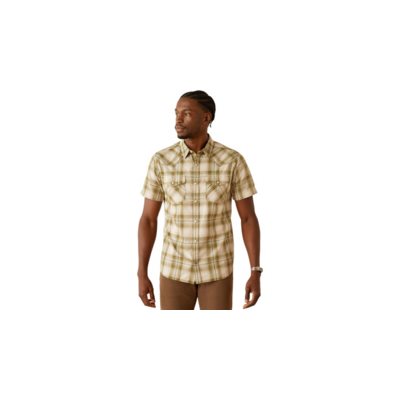 Chemise homme m / c snap off white Ariat