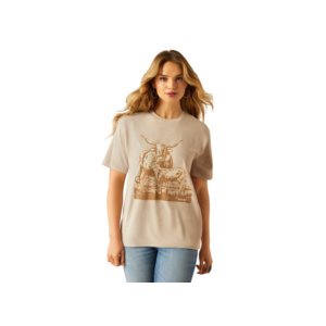 Womens oatmeal longhorn t shirt Ariat