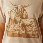 T shirt femme longhorn oatmeal Ariat