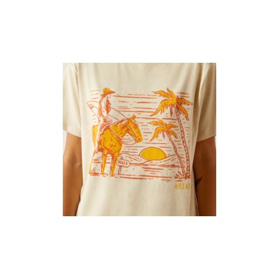 T shirt femme western surfer oatmeal Ariat