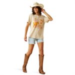 T shirt femme western surfer oatmeal Ariat