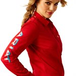 Chemise femme m / l kirby equst rouge
