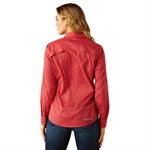 chemise fem ventek m / l eqest stripe rouge ariat