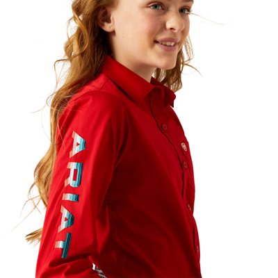 chemise fille m / l equest rouge ariat