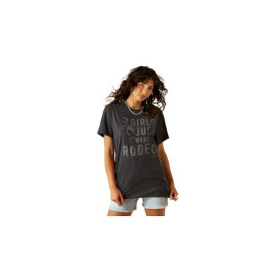 T-Shirt Ariat charcoal Girls just want rodeo