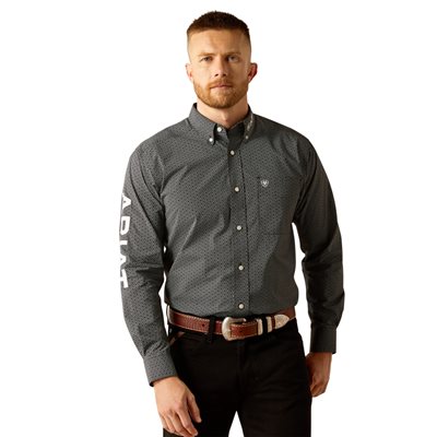 Chemise homme m / l team flower noir / blanc ariat