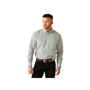 mens l / s franklin blue / brown ariat shirt