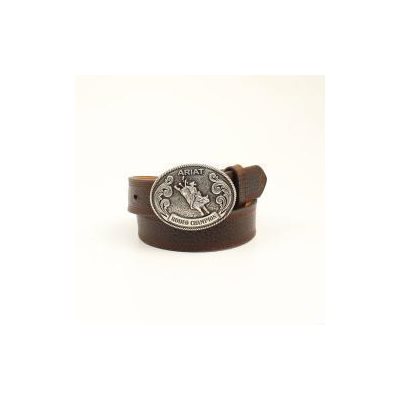 Ceinture classic brune embossée avec boucle champion