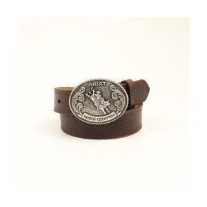 Ceinture classic brune embossée avec boucle champion