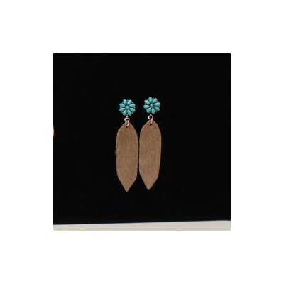 SS EARRING FLORAL CALF HAIR TQ