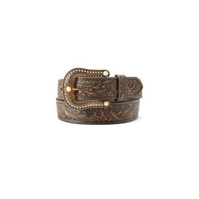 Ceinture Ariat fleurie embossée