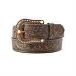 Ceinture Ariat fleurie embossée