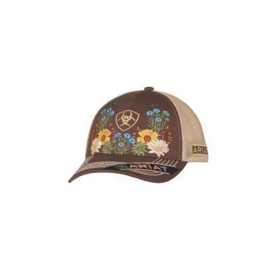 Casquette femme vintage fleuri brun