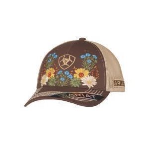 ladies brown vintage flower cap